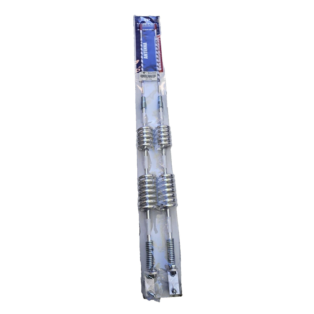 Antenna Double Chrome Color Spiral-Flex Non-Functional 35" 2 Pcs Trucks
