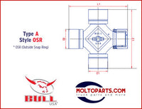 2 338 Universal Joint Kit Driveline Driveshaft Greaseable OSR Style BL338
