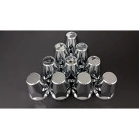 Chrome Tread-On Lug Nut Cover with Flange ABS 33mm FORTPRO 10 Pack