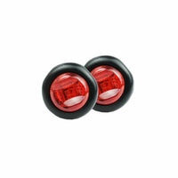 3/4 Mini Round LED Ligtht Red/Red Color 12.8 Volt 1 Led DC DOT: Approved 1 Pair