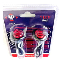 3/4 Mini Round LED Ligtht Red/Red Color 12.8 Volt 1 Led DC DOT: Approved 1 Pair