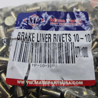 10-10 Brake Liner Rivets Round Head 1/2 Head Diameter 8/16 Inch Long 100 Units