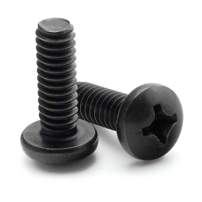 866-573-0442 Phillips Pan Head  Machine Screw Select Black Oxide #8-32 x 3/8