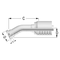 F-1212-CFL2, 3/4 in. Hose ID Size and 1.63 in. Q Flange 22.5º SUPERCAT Flange