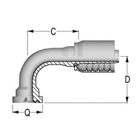 F-1216-C629 Hydraulic Hose & Fittings 3/4in.Hose ID Size and 1.88in Q Flange 90º