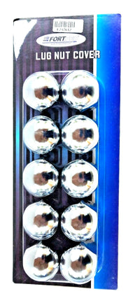 Chrome Round Top Lug Push-On Nut Cover 1-1/2"X1-1/2" ABS Plastic 10 Pack