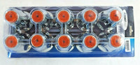 Threaded Lug Nut Cover with Flange 33mm x 2 1/8 Amber Color Top Reflector 10 Pcs