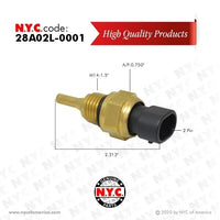 3865346 Coolant Temperature Sending Unit Sensor Replacement NYC 28A02L-0001