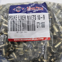 10-9 Brake Liner Rivets Round Head 1/2 Head Diameter 8/16 Inch Long 100 Units