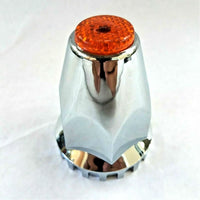Threaded Lug Nut Cover with Flange 33mm x 2 1/8 Amber Color Top Reflector 10 Pcs
