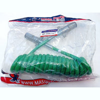 15 Ft 7 Way Plug ABS Coiled Straight Cable Assembly Green, 4/12, 2/10, 1/8 Gauge