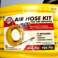 Air Hose Kit for Tire Inflator with 50' Long 1/4" Hose Gladhand 300 PSI