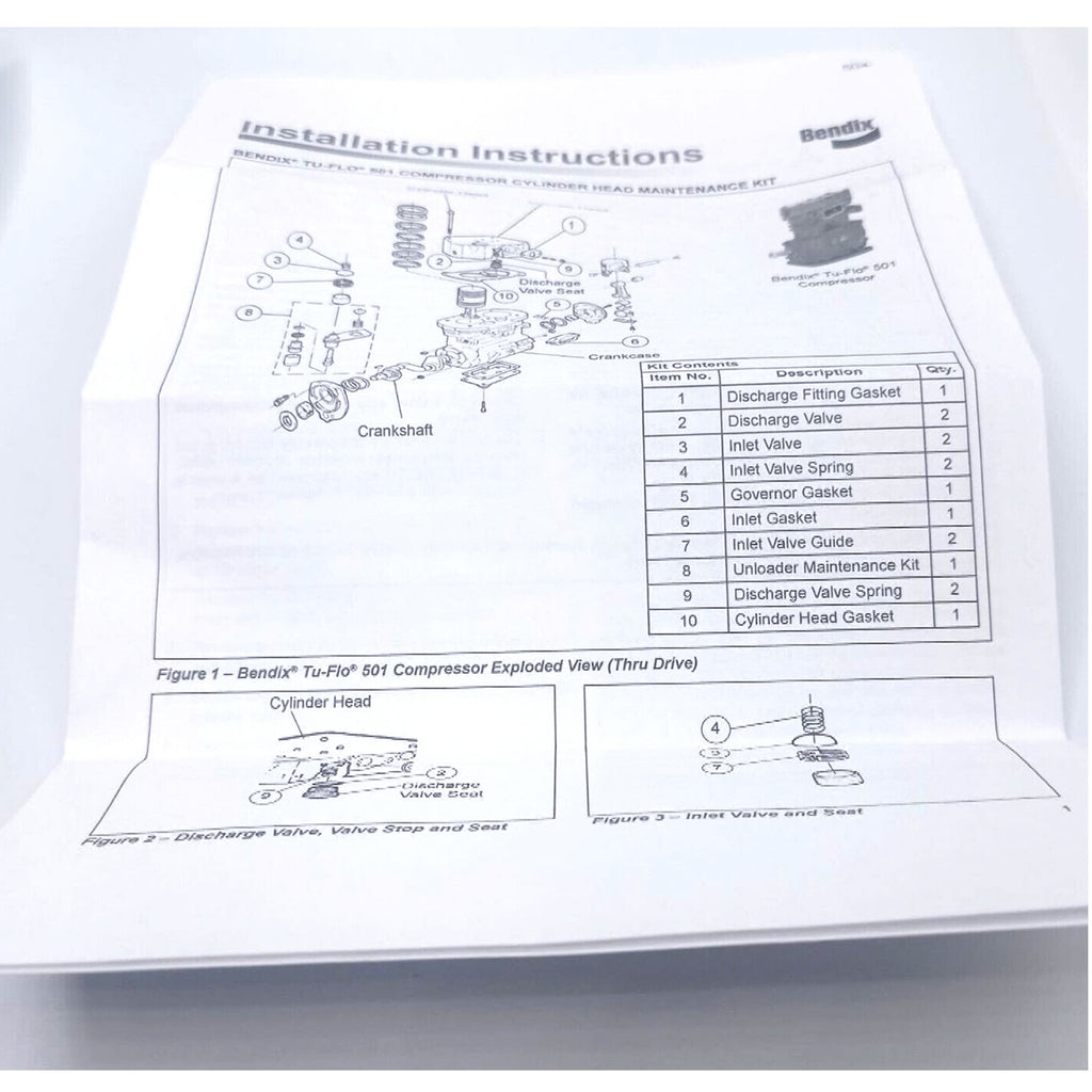 287043N Tu-Flo 501 Bendix Head Repair Kit Air Compressor Genuine NEW ...