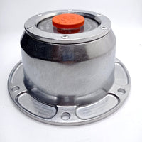 343-4195 Hub Cap Clear Plastic Red Pipe I.D 6-3/4" 6 HOLE Height: 2-11/16" Rep.