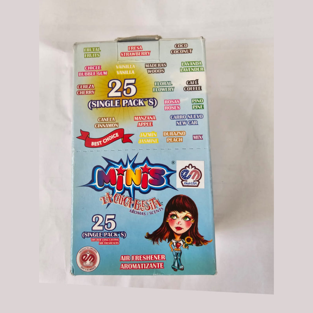 La Chica Fresita Car Air Freshener MINIS Strawberry Fresa (25 Single Pack)