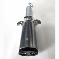 2-Way Trailer Connector Plug Trailer Side Die-Cast Zinc Vertical Pins Spring