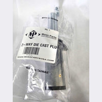 2-Way Trailer Connector Plug Trailer Side Die-Cast Zinc Vertical Pins Spring