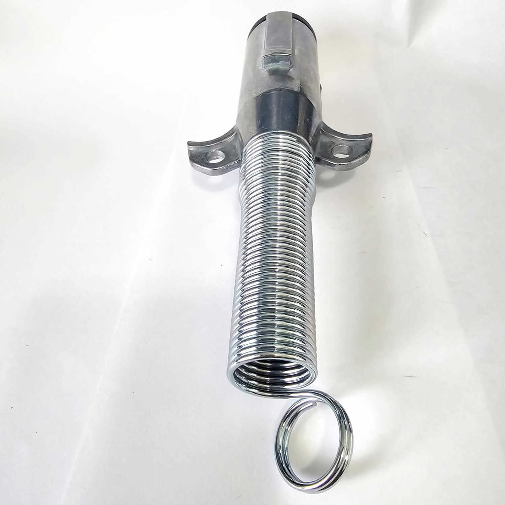 2-Way Trailer Connector Plug Trailer Side Die-Cast Zinc Vertical Pins Spring
