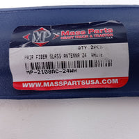 2 Thread Antennas 24" Superflex Tunable White Fiberglass Cb Antenna NEW