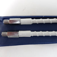 2 Thread Antennas 24" Superflex Tunable White Fiberglass Cb Antenna NEW