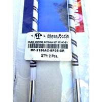 Antenna Double Chrome Color Spiral-Flex Non-Functional 35" 2 Pcs Trucks
