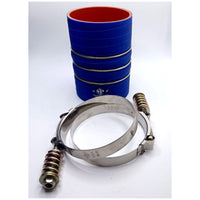 Intercooler Silicone Hose 4" X 6" BLUE 3 RINGS for International Replacement NEW