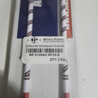 Antenna Double Red Color Spiral-Flex Non Functional 35" 2 Pcs Trucks