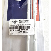 Blue Whip Antenna Stainless Steel 48 inches with Support for Truck Non-tunable