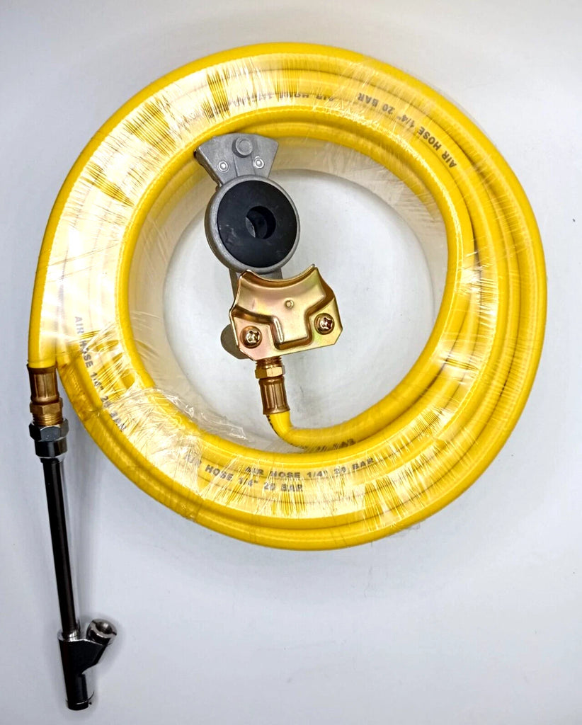Air Hose Kit for Tire Inflator with 50' Long 1/4" Hose Gladhand 300 PSI