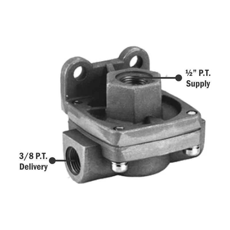 229860 Quick Release Valve - 3/8" NPT Delivery Ports, 1/2" NPT Supply Port