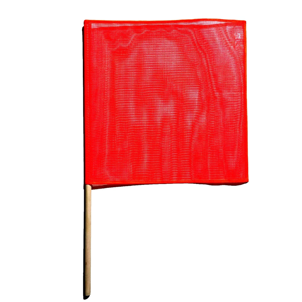 NMC National Marker Vinyl Mesh Red Flag on A 30In X 18-18 In (4pcs)