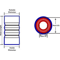 Intercooler Silicone Hose Hump I.D: 3 to 3.5" x 3 x 8.5" High Temperature Turbo
