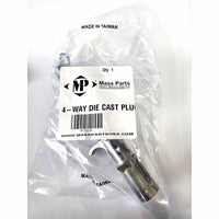 4-Way Die-Cast Zinc Trailer Connector Plug with Cable Spring