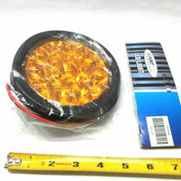 2x Round Amber, 16 LED 4 Inches, 12 Volts Tail Lights w/grommet Fortpro F235436