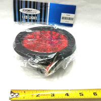 2x Round Red, 16 LED 4 Inches, 12 Volts Tail Lights w/grommet Fortpro F235435