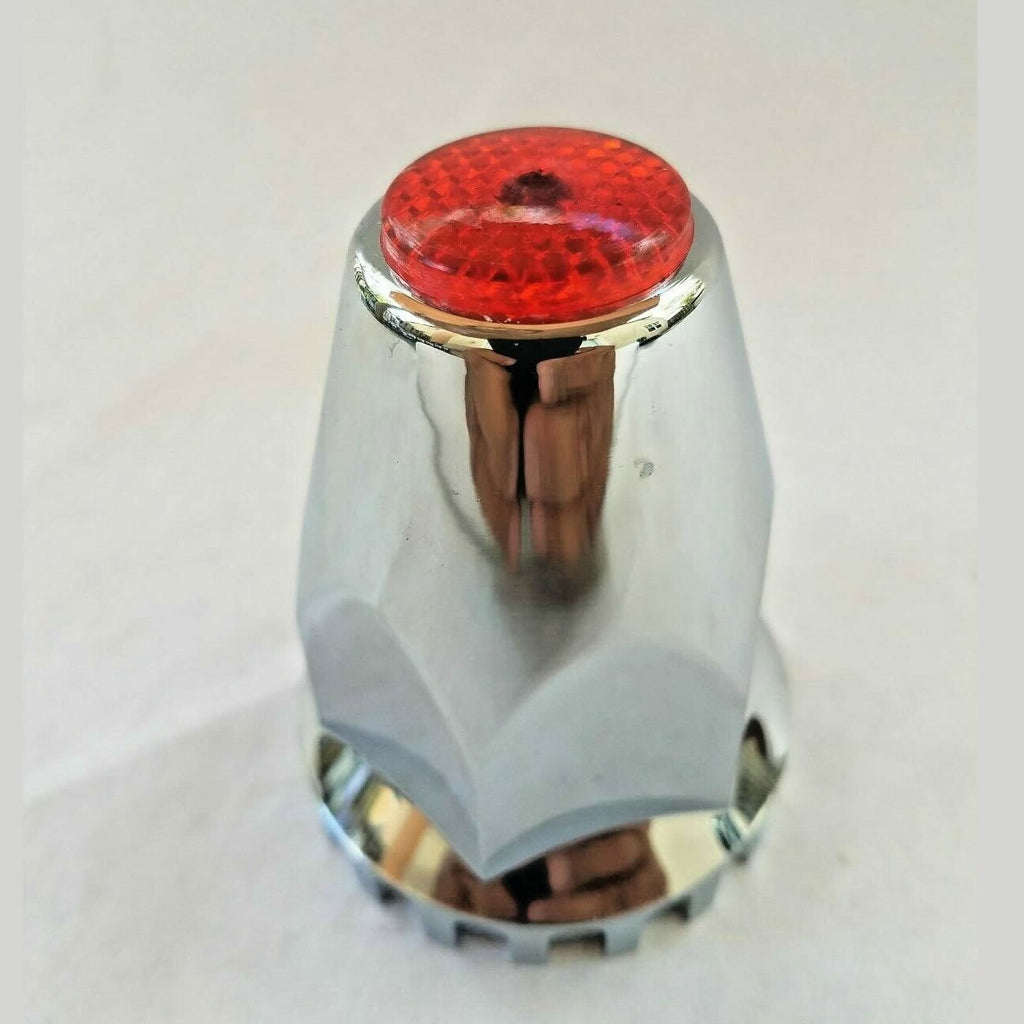 10 Threaded Lug Nut Cover With Flange 33MM Color RED Top Reflector FortPro