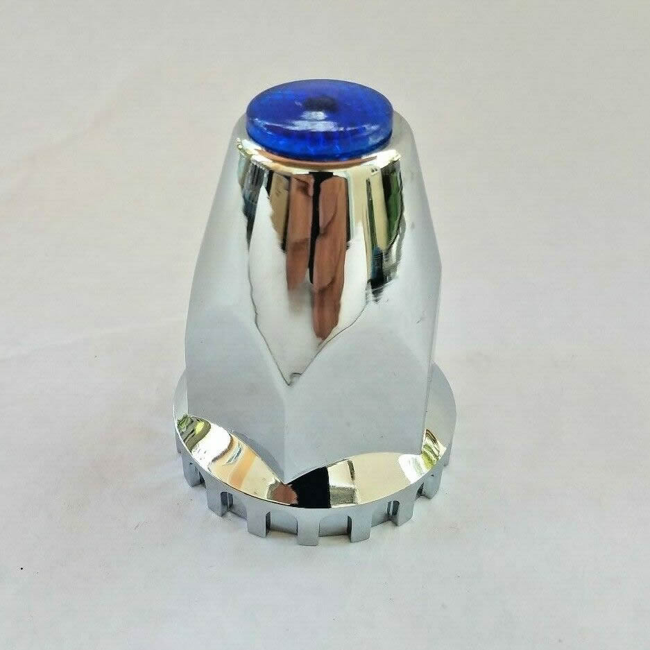 10 Threaded Lug Nut Cover With Flange 33MM Color BLUE Top Reflector FortPro