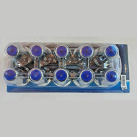 10 Threaded Lug Nut Cover With Flange 33MM Color BLUE Top Reflector FortPro