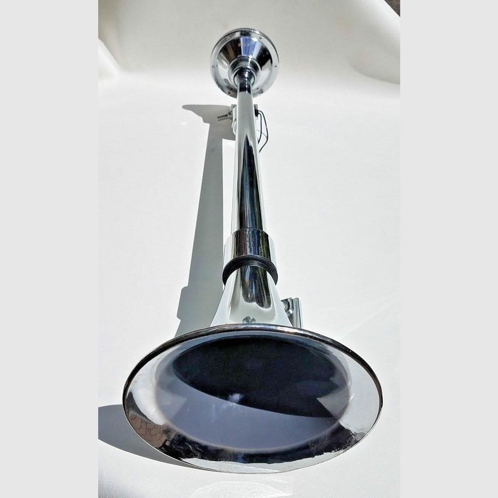 Loud Single Round Truck Tone Roof Mount Air Horn, Trumpet Chromed 12V/24V