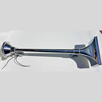 Rectangular Air Horn Truck Trumpet Loud Single Tone Roof Mount Chromed 12V/24V