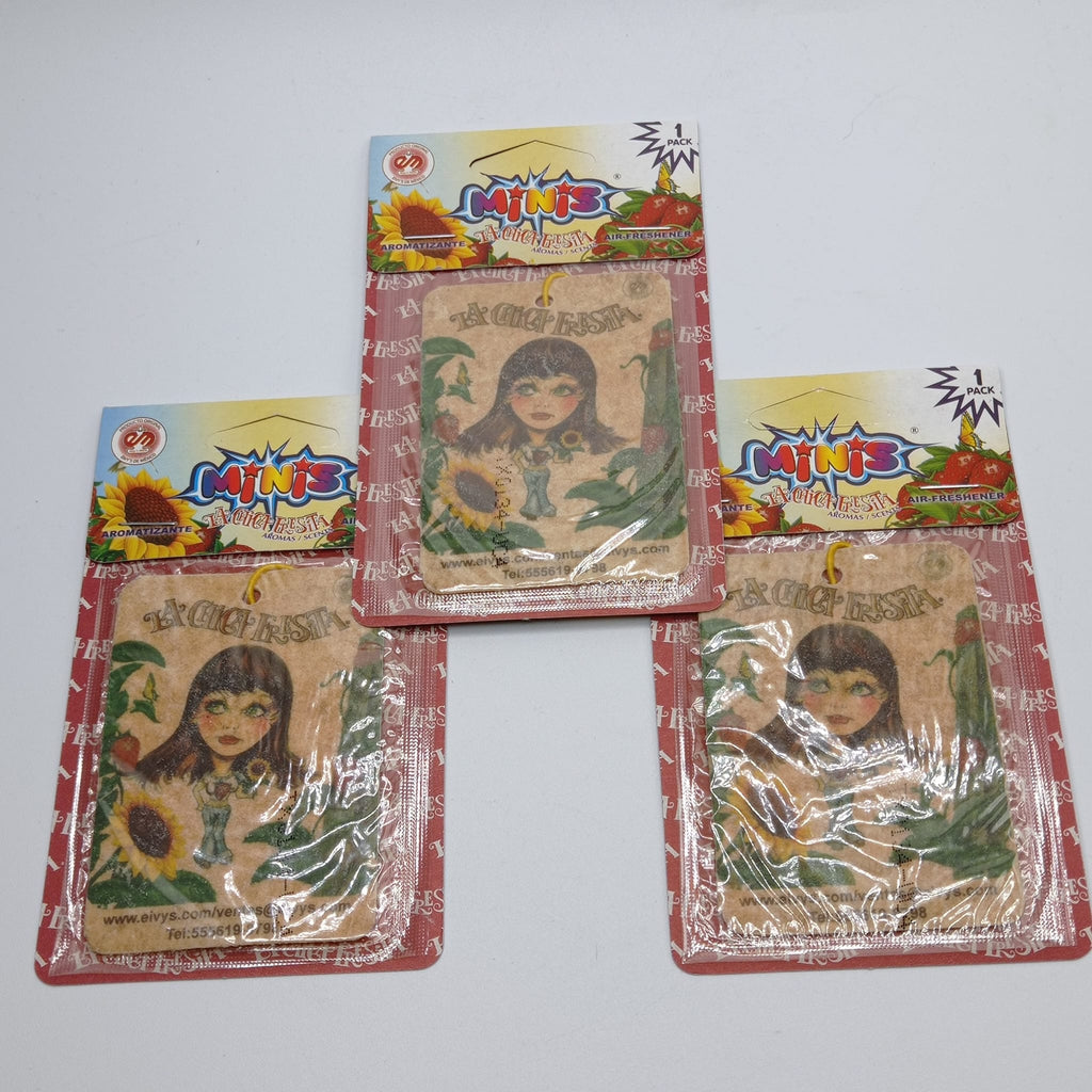 La Chica Fresita MINIS Single Car Air Freshener Essence Strawberry (3-5 Pack)