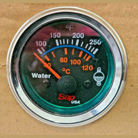 Electric Water Temp. Black 2" (52mm) Round Gauge 100-250 Degree 12V SAPH6931