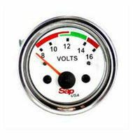 Voltmeter Gauge 8-16 V Range 2 Inch 52mm 12 Voltage Car Auto Motor SAPV6133