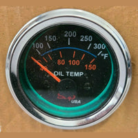 Electric Oil Temp. Black 2" (52mm) Round Gauge 100-250 Degree 12V SAPU6521