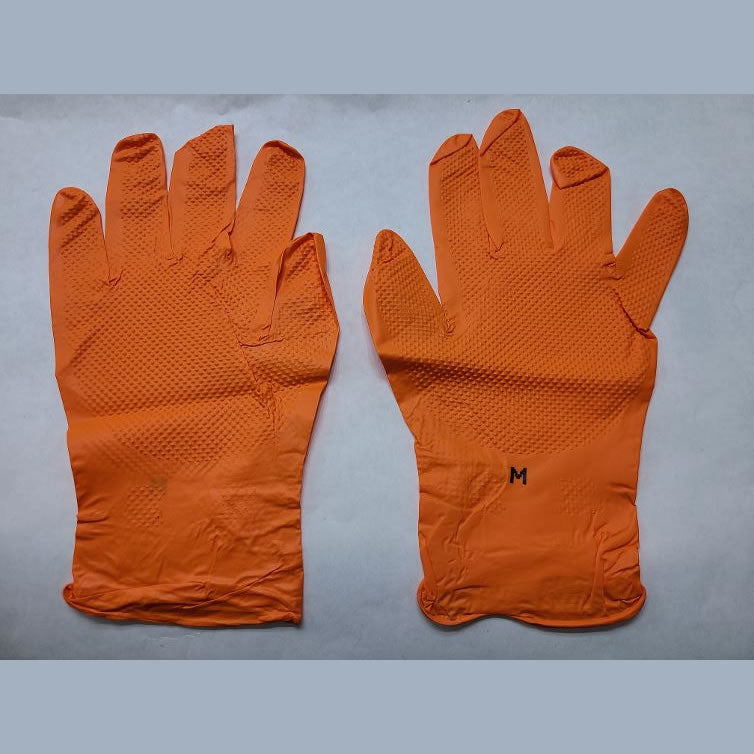 Ignite Powder Free Nitrile Gloves, Size Medium-Large - Orange (Pack of 100)