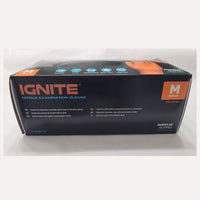 Ignite Powder Free Nitrile Gloves, Size Medium-Large - Orange (Pack of 100)