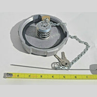 Fuel Cap Aluminum 4" -8 NPSM Locking Full Function Vented & Chain Diesel Only