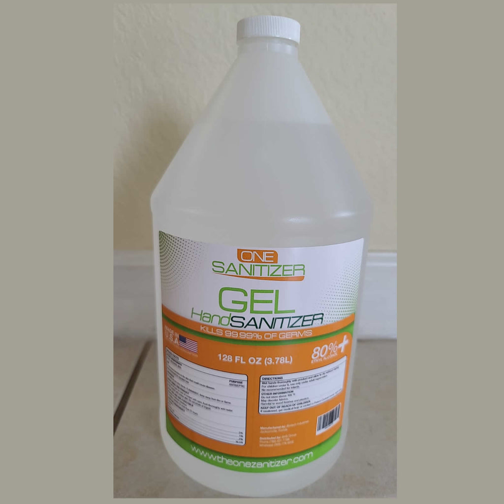 The One Sanitizer Hands and Body SANITIZER, Ethyl Alcohol 80%. 128FL OZ / 3.78L