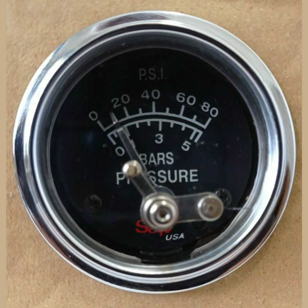 Mechanical Oil Pressure Gauge 52mm RNG 0-5 BAR 0-80 Psi Black SAP130035 NEW