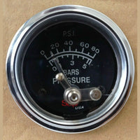 Mechanical Oil Pressure Gauge 52mm RNG 0-5 BAR 0-80 Psi Black SAP130035 NEW